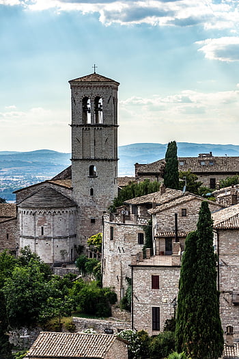 italy, architecture, old Church, assisi, umbria, buildings, church, masonry, tuscany