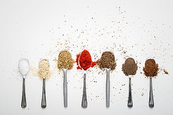összetevők, fűszerek, kanál, fahéj, fokhagyma, chili, fűszeres, paprika, por, száraz, élelmiszer