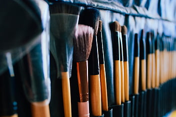 børster, makeup artist, kosmetikk, sminke, børste, leppestift, kosmetisk, pulver, bust, søknad, mote