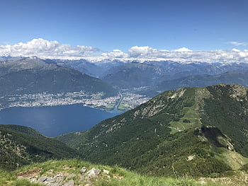 søen verbano, locarno fra monte tamaro, alpine rute, Alperne, alpine, eventyr, gå, himmel, toppe, udflugter, vandring