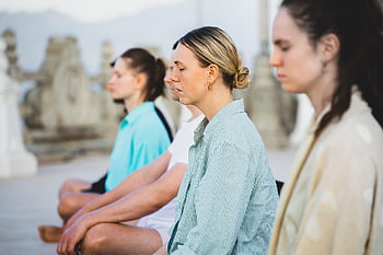 woman, girl, meditate, relax, calm, silence, stillness, mindfulness, yoga, lifestyle, tranquility