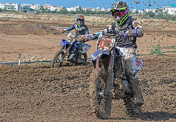 enduro, μοτοσικλέτα, ποδηλάτης, μοτοσυκλέτα, motocross, αγώνας, πίστα, ανταγωνισμός, Αθλητισμός, ποδήλατο με βρωμιά, δράση