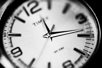vit analog klocka, Timex-klocka, svartvitt, tidtagning, precisionstid, närbilden, analog klockans ansikte, Titta på detaljer, monokrom klocka, armbandsurets tid, högupplöst klocka