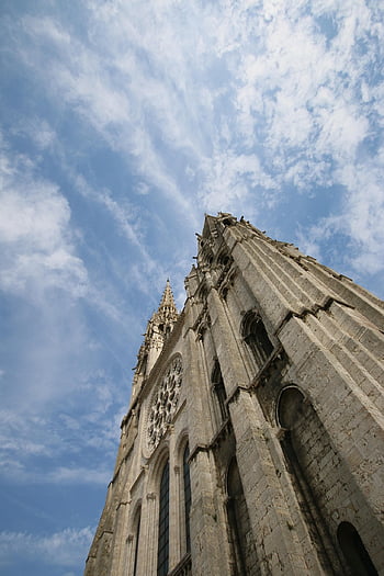 chartres, katedrála, nebe, Francie, architektura, gotický, kostel, katolík, středověký, unesco, náboženství