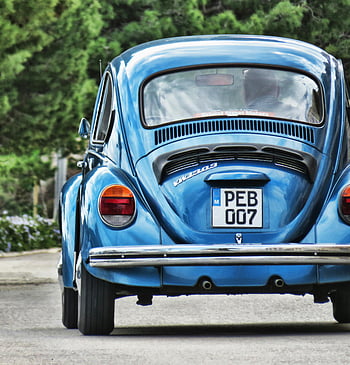 Blue Volkswagen Beetle, classic car, scenic road, vintage car, blue car, Volkswagen Beetle, retro car, classic blue, scenic drive, vintage Volkswagen, Beetle car