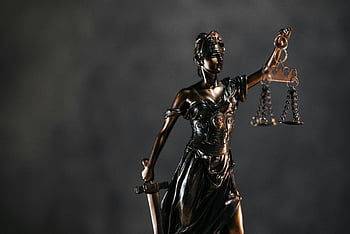 Themis Sculpture, Libra, bronze Lady Justice, statue, scales, sword, dark background, law, justice, detailed bronze, symbolizing law