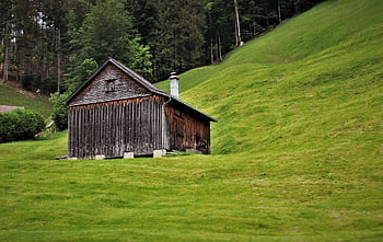 cottage, cabin, wooden House, old House, old Huts, old Hut, hill, meadows, green Farm, rural Areas, village