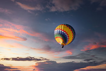 Palloncino, mongolfiera, la libertà, Paradiso, volante, dirigibile, multicolore, sognare, nuvole, avventura, traffico