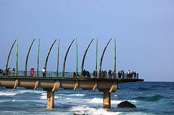 whalebone Pier, pier, jetty, whalebone Appearance, umhlanga Rocks, kwa-zulu Natal, south Africa, tines, sea, ocean, water