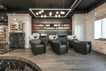 backwash chairs, beauty salon, modern salon, sleek chairs, professional equipment, spacious interior, salon interior, modern beauty salon, salon furniture, salon decor, salon design