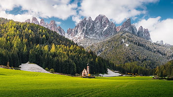 mountains, beautiful Wallpaper, desktop Backgrounds, full Hd Wallpaper, chapel, free Wallpaper, Wallpaper 1920x1080, windows Wallpaper, cool Backgrounds, mac Wallpaper, trees