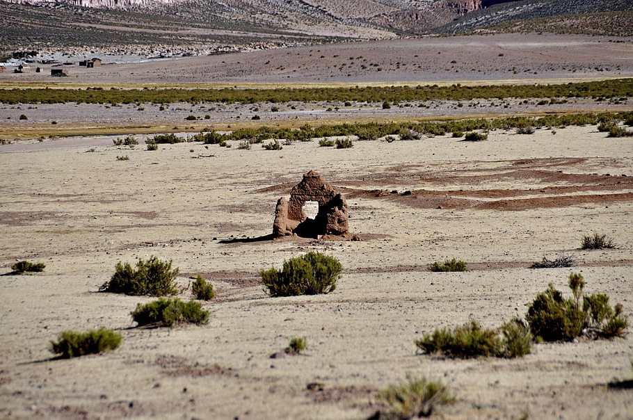 Bolivia, casa, abbandonato, paesaggio, rovine, mattoni di fango