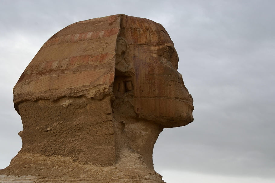 sfinga, Egypt, faraon, socha, památník, starověké, historický, kámen, sochařství, starý