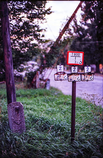 ทางข้ามทางรถไฟ, ฟิล์ม, canon a-1, ektar, iso 100, nfd, 1.4 50, หญ้า, สัญญาณ, ต้นไม้, ถนน