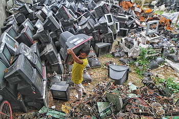 man, televisions, junkyard, junk, old, waste Management, electronics, e-waste, e-waste Management, dhaka, bangladesh