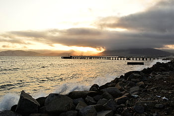 อ่าว, Chimbote, พระอาทิตย์ตกดิน, เปรู, ธรรมชาติ, ภูมิประเทศ, ทะเล, มหาสมุทร