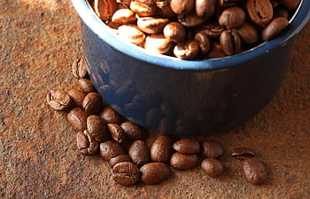 coffee Beans, beans, coffee, mug, unprocessed, blue Enamel Mug