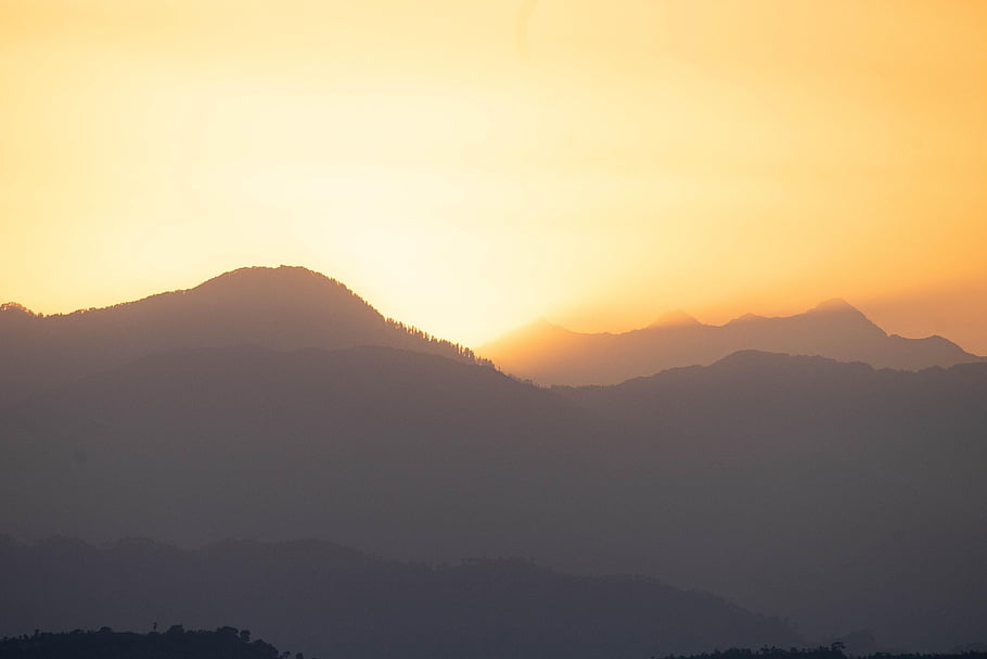 sunrise, mountains, nature, landscape, mountain, sky, clouds, cliff, outdoors, dawn, sun