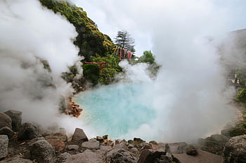 別府、 日本、 温泉、 地熱、 蒸気、 岩だらけの環境、 温泉地獄、 地熱活動、 自然の驚異、 旅行先、 観光