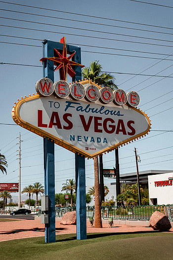 Welcome to Fabulous Las Vegas, Nevada sign, sunny day, iconic landmark, city entrance, tourist attraction, Las Vegas, Nevada, signboard, palm trees, desert landscape