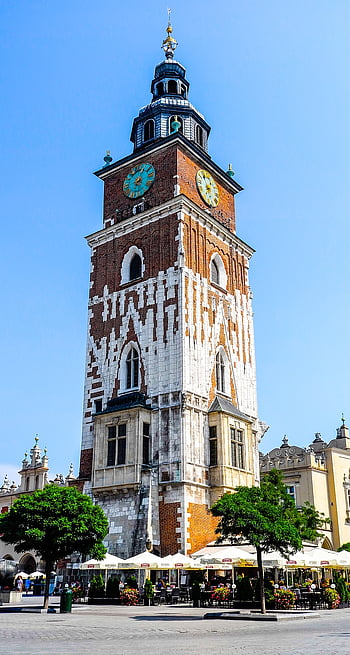 Krakov, Polsko, věž, cihlový, fasáda, cihlová fasáda, cestovní ruch, architektura, wawel, Evropa, město