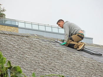 roof tiles, construction worker, installing shingles, rooftop, outdoor building maintenance, handyman, roof repair, building maintenance, roof installation, construction, shingles