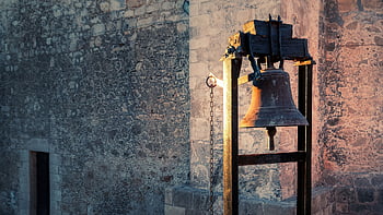 church, bell, tower, stone Wall, bronze Bell, bell Tower, church Bell, building, historical, historic, natural Stone