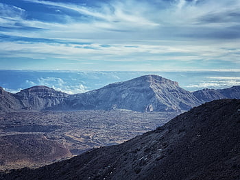 volcano, mountain, landscape, blue Sky, desert, sky, nature, teide, tenerife, rock, spain