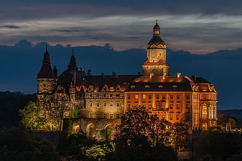 Book Castle, Wałbrzych, castello, Książ, Slesia, storicamente, monumento, turismo, il Museo, costruzione, Polonia