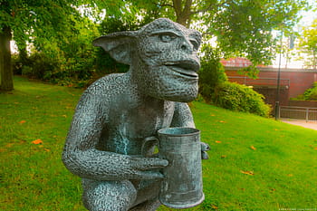 sculpture, gremlin, Maidstone, Magical Beasts Trail, Brenchley Gardens, QR code, heritage, Gary Thrussell, Thomas Thrussell, Iguanodon, baby elephants