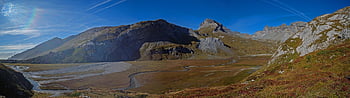 river, mountains, alps, nature, flims, meander, landscape