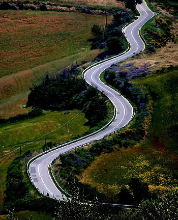 road, strada, tuscany, italy, curves, landscape, summer, curve Line, vacations, nature, excursion
