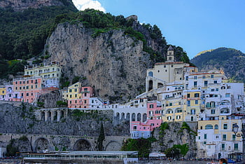 coast, houses, buildings, positano, amalfi Coast, italy, mediterranean, naples, tourism, cliffs, villas