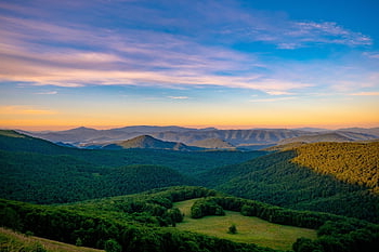 krajina, hory, venkov, pohoří, Příroda, listy, scenérie, scénický, soumrak, svítání, bieszczady