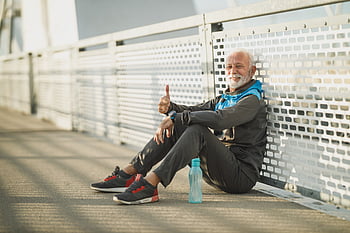 sportovec, odpočívá, cvičení, aktivní, senior, muž, mužský, sport, osoba, zdatnost, životní styl