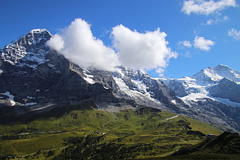 hory, Alpy, jungfrau, švýcarsko, ledovec, vysoký, horské krajiny, nebe, sníh hory, turistická atrakce, vegetace
