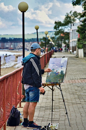 pittore, artista, pittura, spazzola, creativo, colore, tela, tavolozza, artistico, ispirazione, pennello