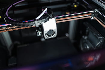 3Dプリンタ、 カムコーダー、 ハイテク、 複雑なコンポーネント、 詳細な画像、 動作中、 技術、 印刷プロセス、 高度な機械、 クローズアップビュー、 製造業