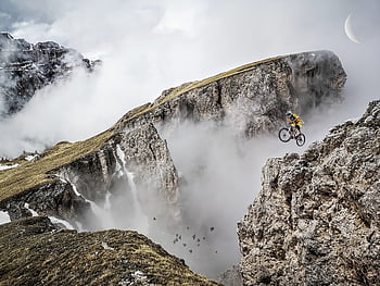 hory, mlha, jízda na horském kole, útesy, jízda na kole, mtb, kolo, jízdní kolo, extrémní sport, sport, cyklistika