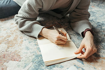 creative process, flowchart, notebook, writing, rug, indoor, planning, cozy, casual, comfortable, creative workspace