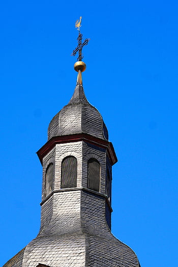 Torre de la iglesia, Iglesia, antiguo, edificio, arquitectura, campanario, cruzar, cristianismo