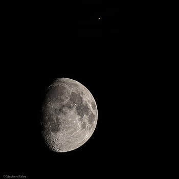 moon, waxing gibbous, Saturn, planets, 2014, 60 Da, 150 600mm, composite, surface detail, night sky, astronomy
