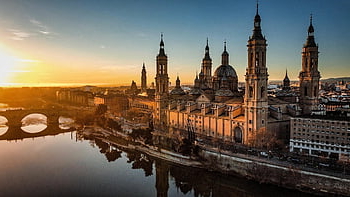 mešita, katedrála, kostel, Park Macanaz, zaragoza, aragon, Příroda, Španělsko, náboženství, prázdnin, víra