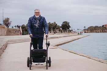 man, rollator, walker, support, aid, device, disability, disabled, fashion, health, healthcare