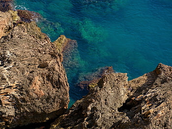 ακτή, γκρεμός, θάλασσα, παραλία, φύση, ωκεανός, ύφαλος, πέτρα, κύμα, νησί, εναέρια θέα