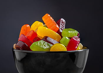 หมากฝรั่งไวน์, ลูกอม, ขัน, Vingummi, ขนมหลากสี, gummies, หวาน, รักษา, อร่อย, ใกล้ชิด