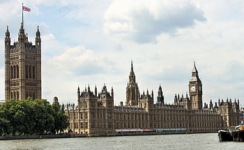 westminster palota, épület, folyó, óratorony, Big Ben, építészet, Westminster, torony, parlament, tájékozódási pont, láthatár