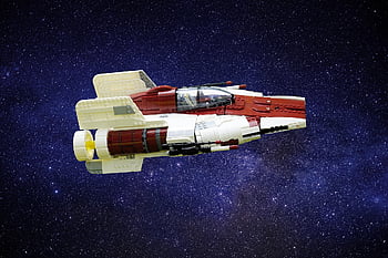 Starfighter s křídlem A-wing, lego, kosmická loď, hvězdné války