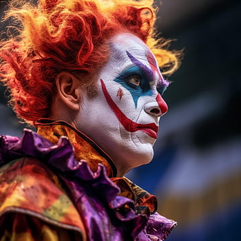 ai Generated, clown, circus, carnival, face Paint, painting, humor, evil, halloween, joke, make Up