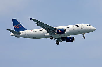 Air Cairo, Airbus A320, white and blue plane, passenger plane, flying, blue sky, airline logo, design, aircraft, aviation, commercial flight